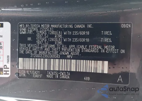 2025 Lexus Nx 350 Premium z USA, uszkodzony, nr VIN 2T2GGCEZ9SC069583